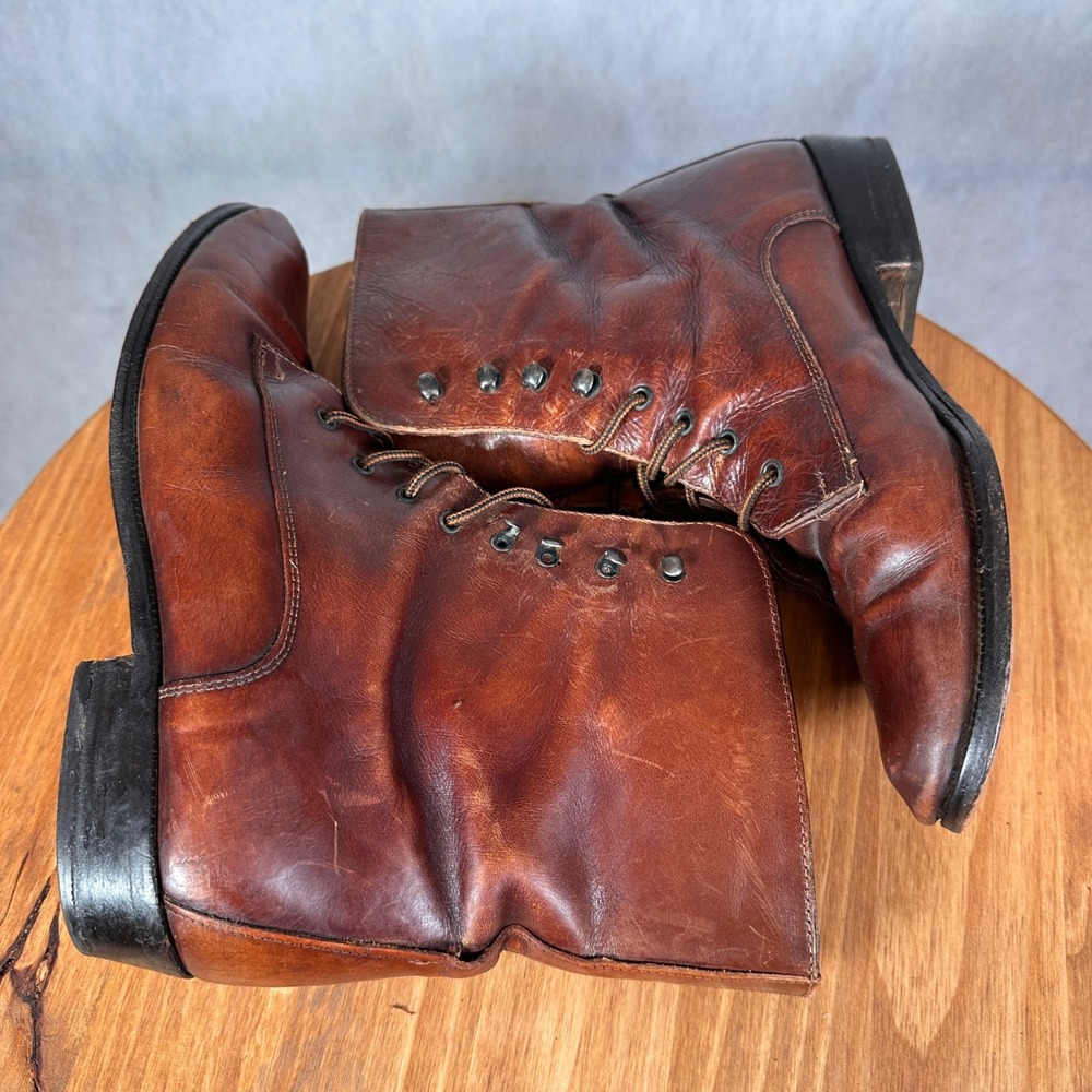 Joan & David vintage Lace Up Boots Women Size 8 Brown Good Leather Victorian - Picture 10 of 14